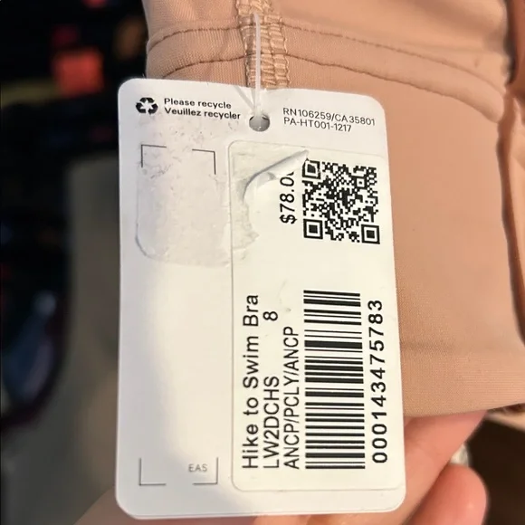 NWT HIKE TO SWIM BRA Colorblock Sports Bra Size 8 - Picture 2 of 5